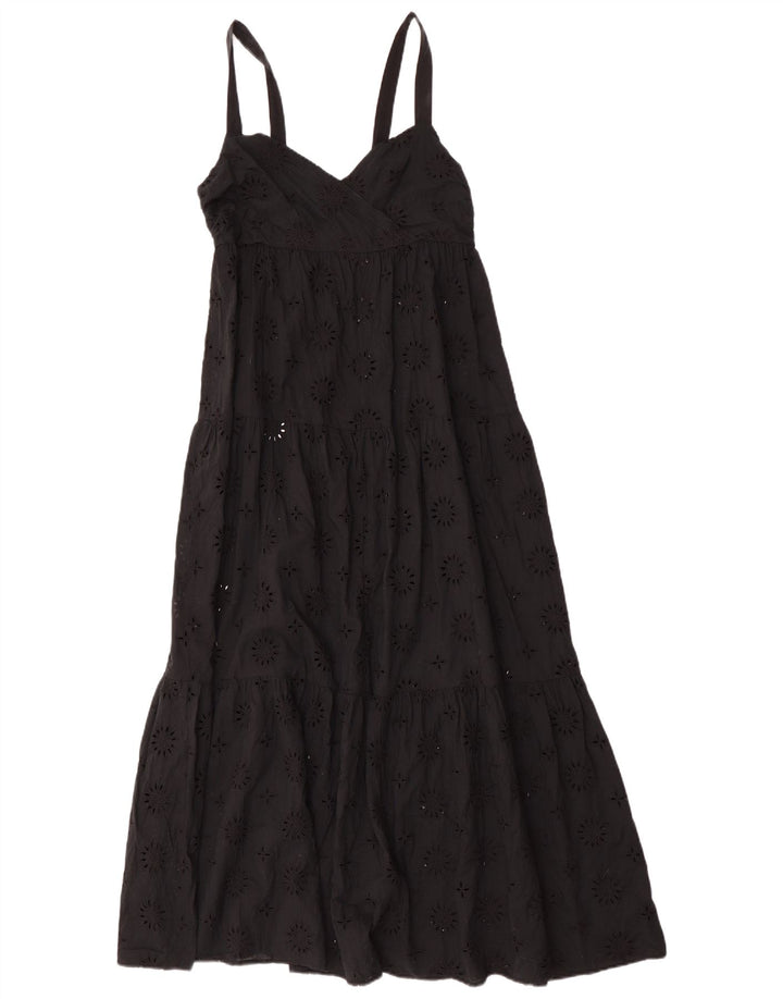 Zara Γυναικείο Μαξί Αμάνικο Φόρεμα UK 12 Μεσαίο Μαύρο