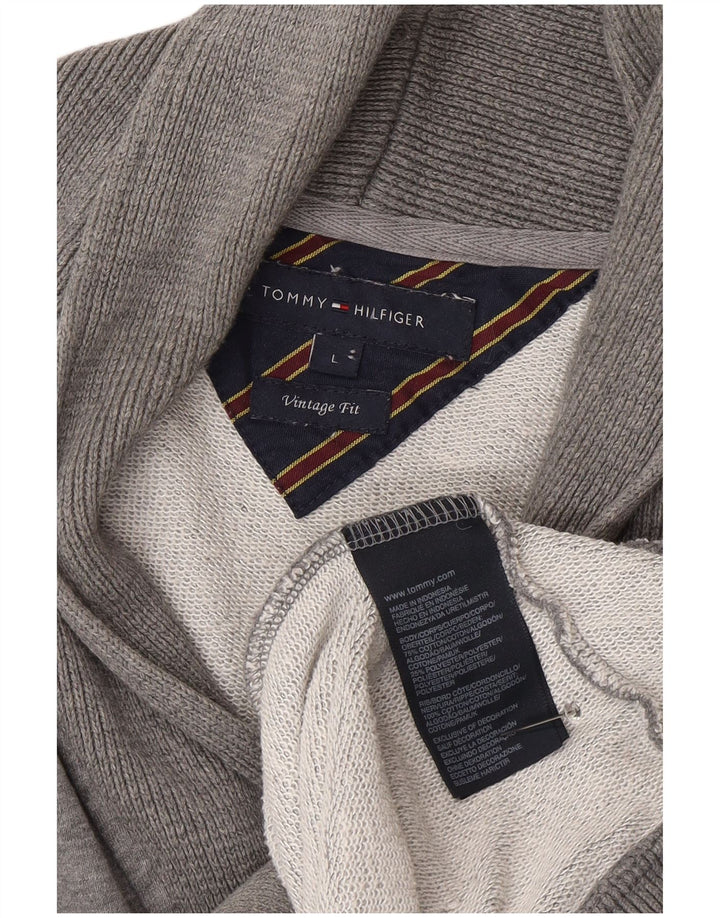 Ανδρικό πουλόβερ Tommy Hilfiger Graphic Cardigan μεγάλο γκρι βαμβακερό