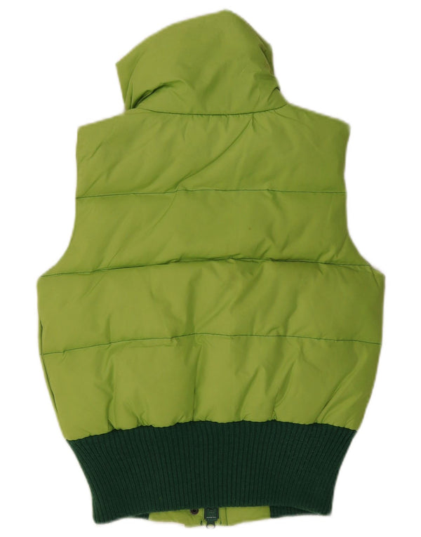 Μόνο γυναικείο padded Gilet UK 10 Small Green Colourblock Polyester