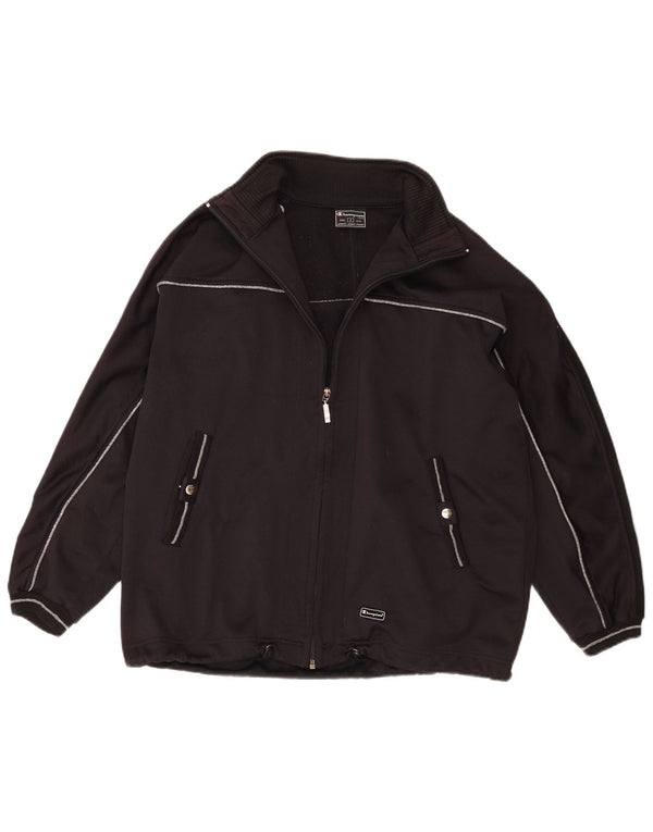 Champion Womens Oversized αθλητική φόρμα Top Jacket UK 10 Small Black Polyester