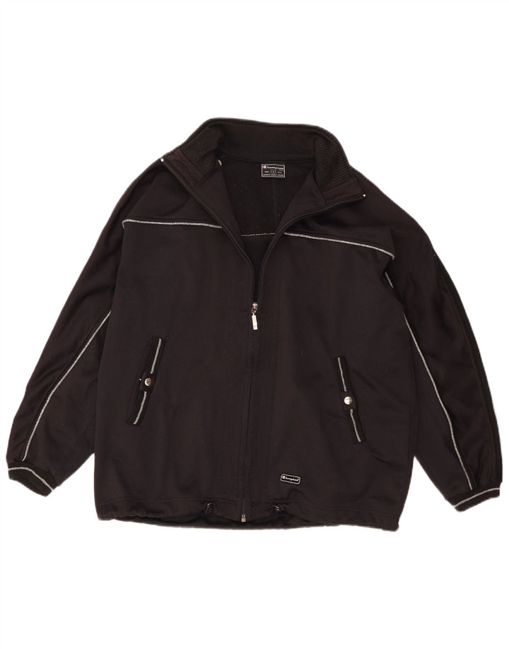 Champion Womens Oversized αθλητική φόρμα Top Jacket UK 10 Small Black Polyester