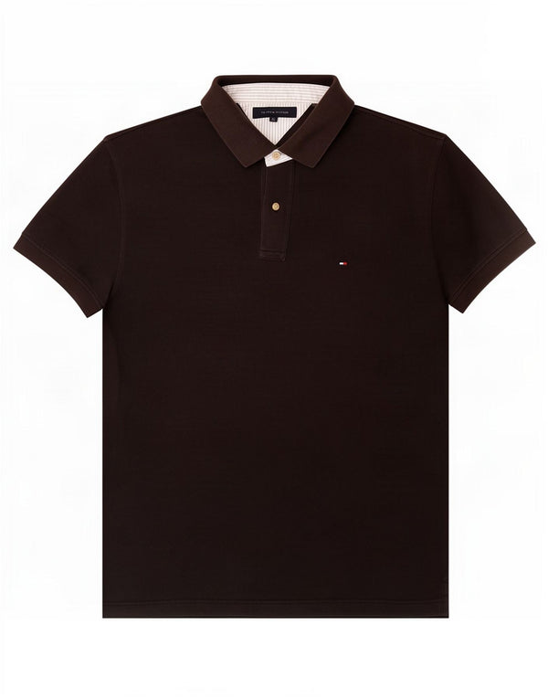 Ανδρικό μπλουζάκι πόλο Tommy Hilfiger XL Μαύρο βαμβακερό