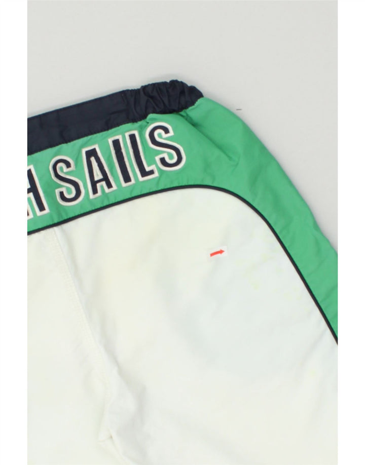 NORTH SAILS Boys Graphic Swimming Shorts 11-12 Years White Colourblock | Vintage North Sails | Thrift | Second-Hand North Sails | Used Clothing | Messina Hembry 