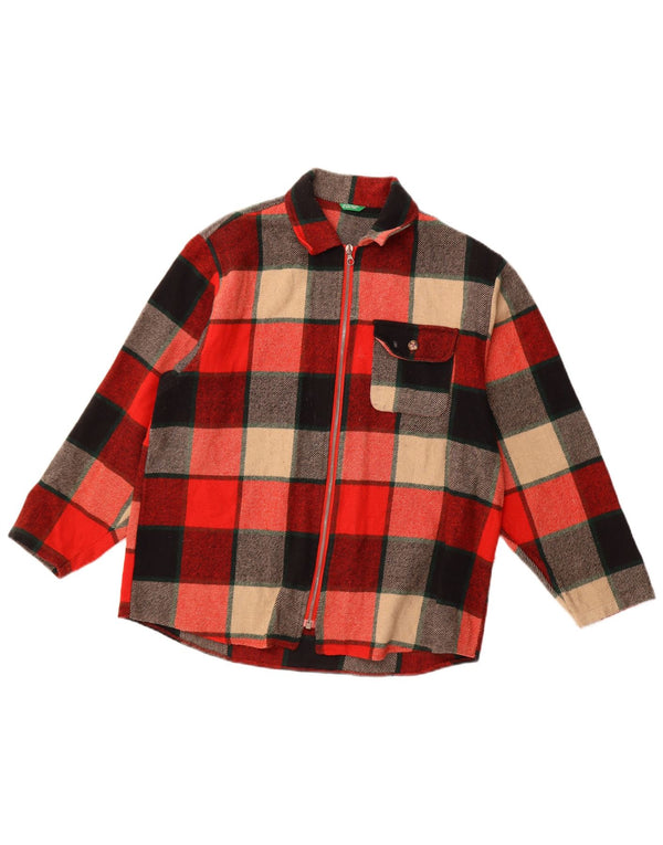 BENETTON Γυναικείο Φανελένιο Πουκάμισο UK 18 XL Πολύχρωμο ακρυλικό καρέ