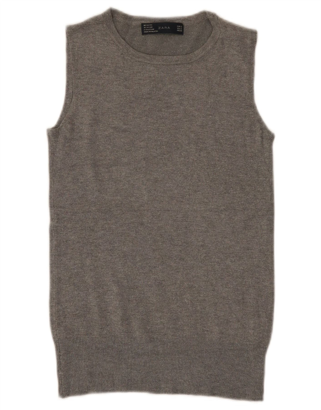 Zara Γυναικείο Γιλέκο Tank Top UK 8 Small Grey Rayon
