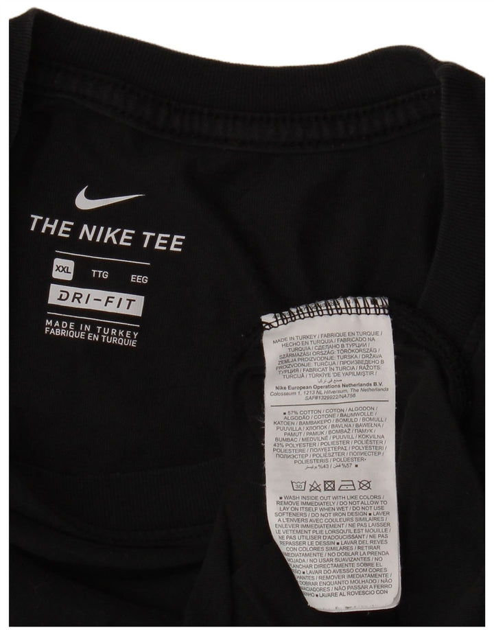 Ανδρικό T-shirt NIKE Dri Fit Top 2XL Μαύρο βαμβακερό