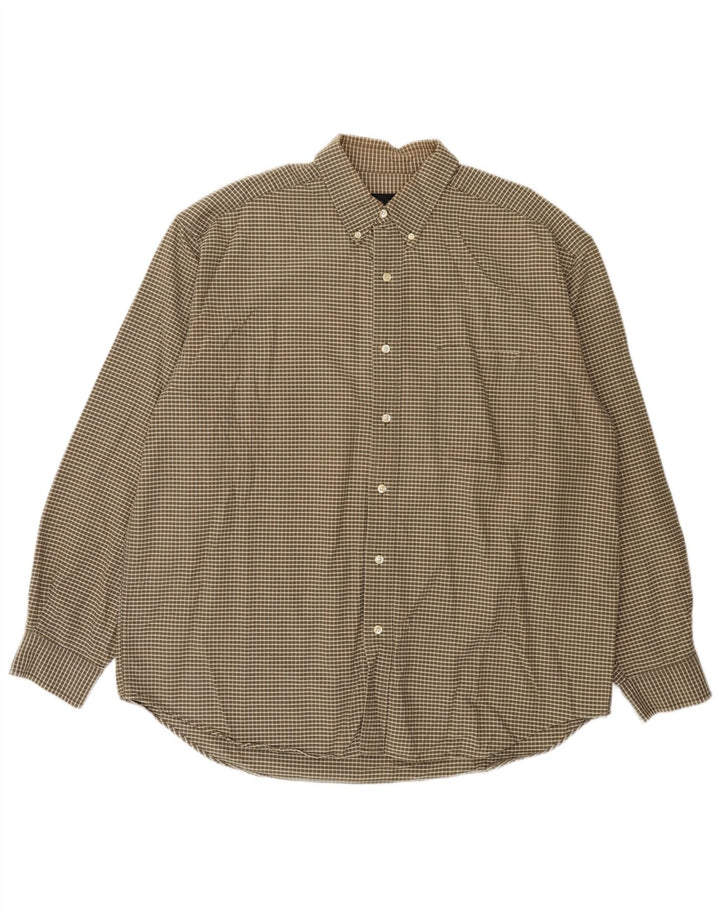 Ανδρικό πουκάμισο Eddie Bauer XL Καφέ βαμβακερό καρό