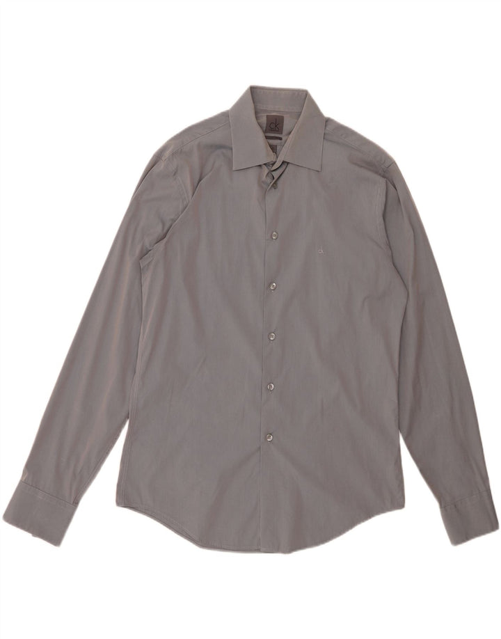 CALVIN KLEIN Ανδρικό πουκάμισο Slim Fit Size 40 15 3/4 Medium Grey Cotton