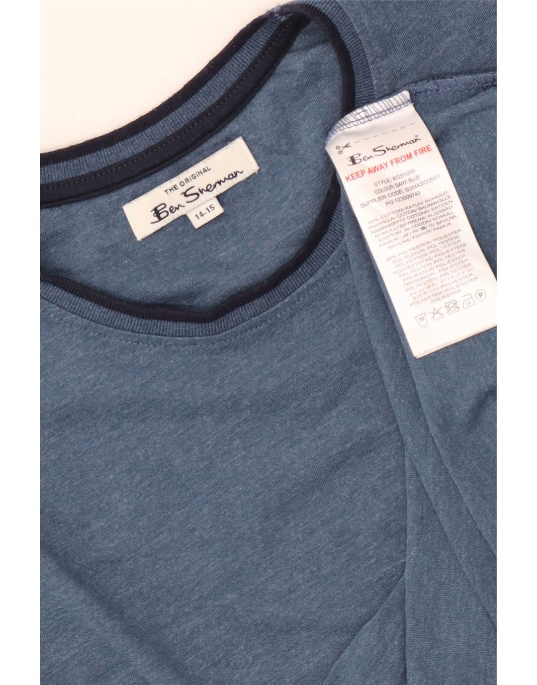 Ben Sherman Boys Top Μακρυμάνικο 14-15 ετών Μπλε Βαμβακερό