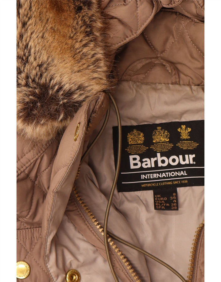 BARBOUR Γυναικείο καπιτονέ παλτό με κουκούλα UK 8 Small Beige Polyester