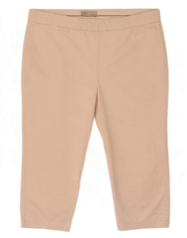 Marks & Spencer Γυναικείο παντελόνι Capri UK 16 μεγάλο W38 L21 Ροζ βαμβακερό