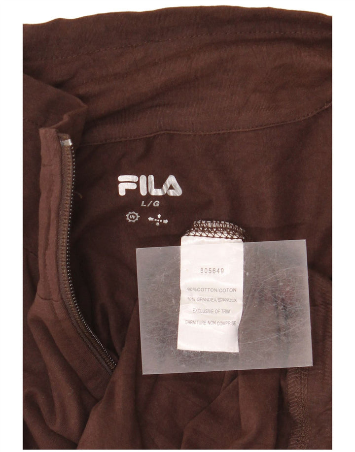 Γυναικεία φόρμα FILA Top Jacket UK 16 Large Brown Βαμβακερό