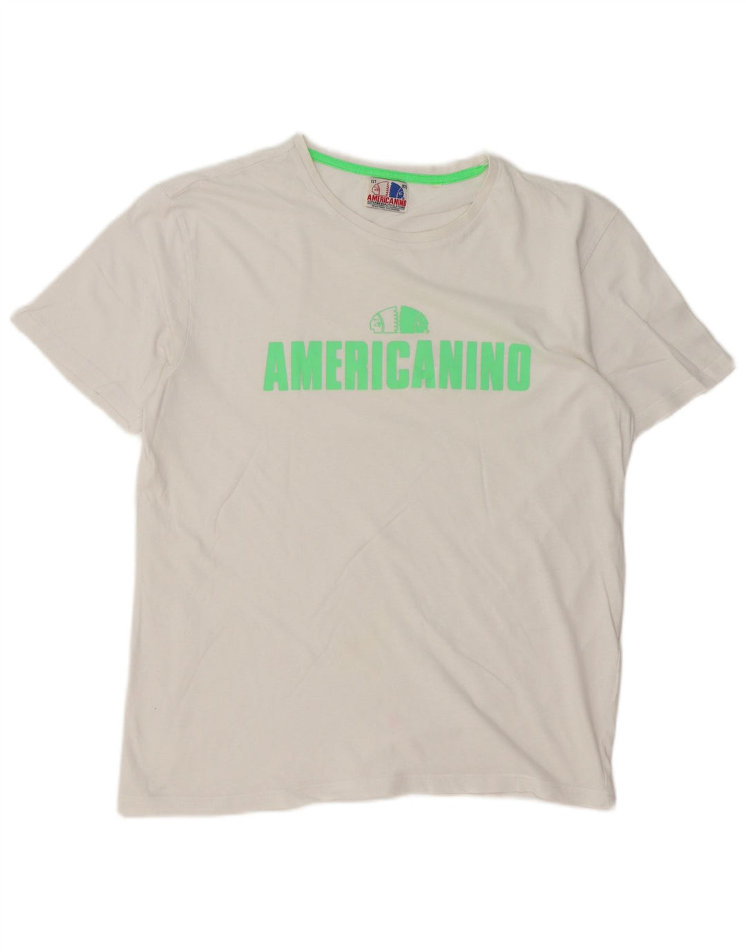 Ανδρικό T-Shirt κανονικό γραφικό Americanino Top από μεσαίο λευκό βαμβακερό