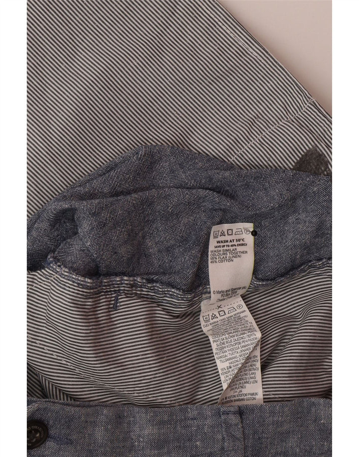 Ανδρικό σορτς Chino Marks & Spencer W34 μεγάλο μπλε λινό