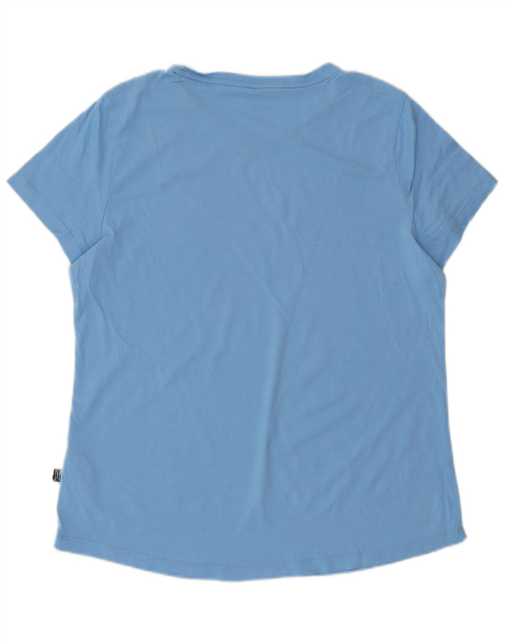 PUMA Γυναικείο T-Shirt Top UK 16 μεγάλο μπλε βαμβακερό