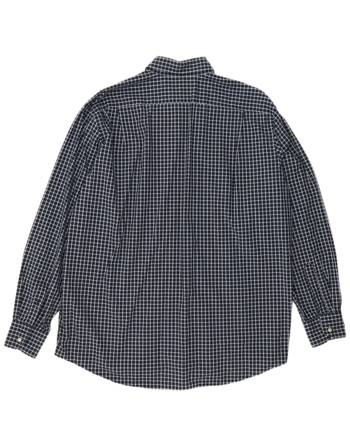 Ανδρικό πουκάμισο Lacoste νούμερο 44 XL Navy Blue Gingham Cotton