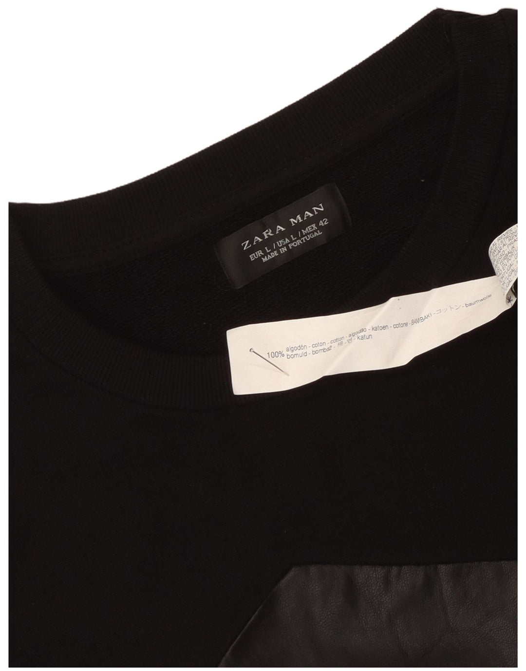 Ανδρικό φούτερ Zara Jumper Μεγάλο μαύρο χρώμα, βαμβακερό