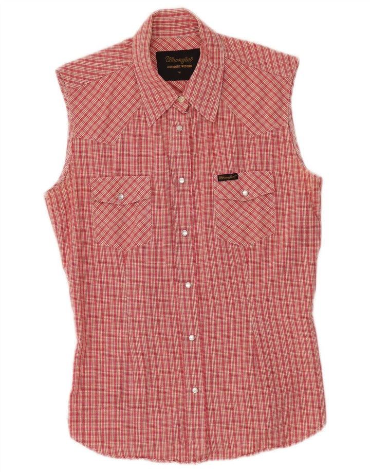 WRANGLER Γυναικείο αμάνικο πουκάμισο UK 12 μεσαίου κόκκινου πολυεστέρα