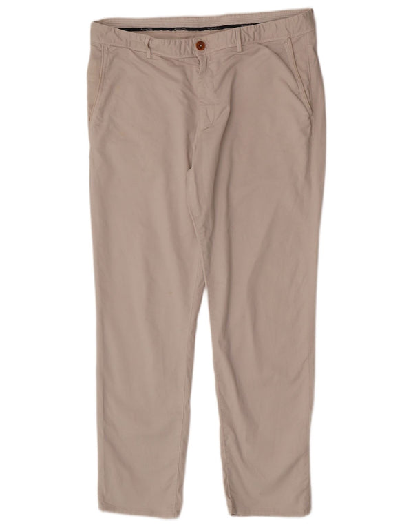 Massimo Dutti Ανδρικό παντελόνι Chino με λεπτή εφαρμογή EU 44 Μεγάλο W34 L28 Μπεζ βαμβακερό