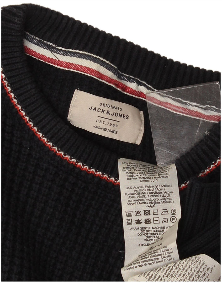 Jack & Jones Ανδρικό πουλόβερ με λαιμόκοψη μεσαίου μπλε ακρυλικό