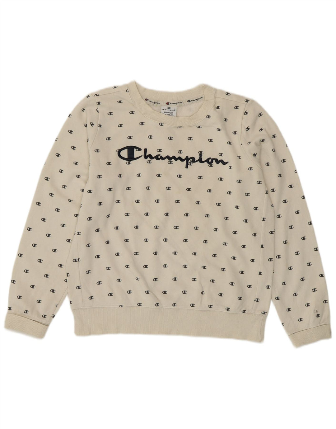 Champion Γυναικείο Γραφικό Φούτερ Jumper UK 14 Medium White