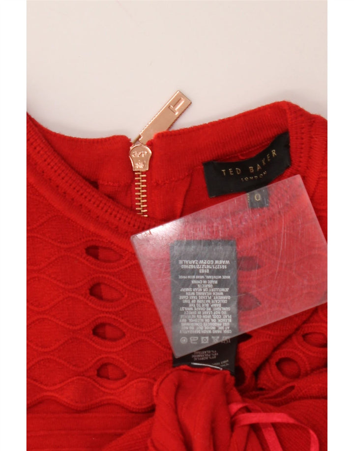 TED BAKER Γυναικείο Αμάνικο Φόρεμα σε γραμμή Α 0 2XS Κόκκινο Ακρυλικό