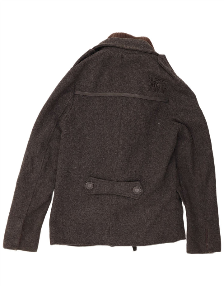 Ανδρικό παλτό μπιζελιού Superdry UK 38 Medium Grey Wool