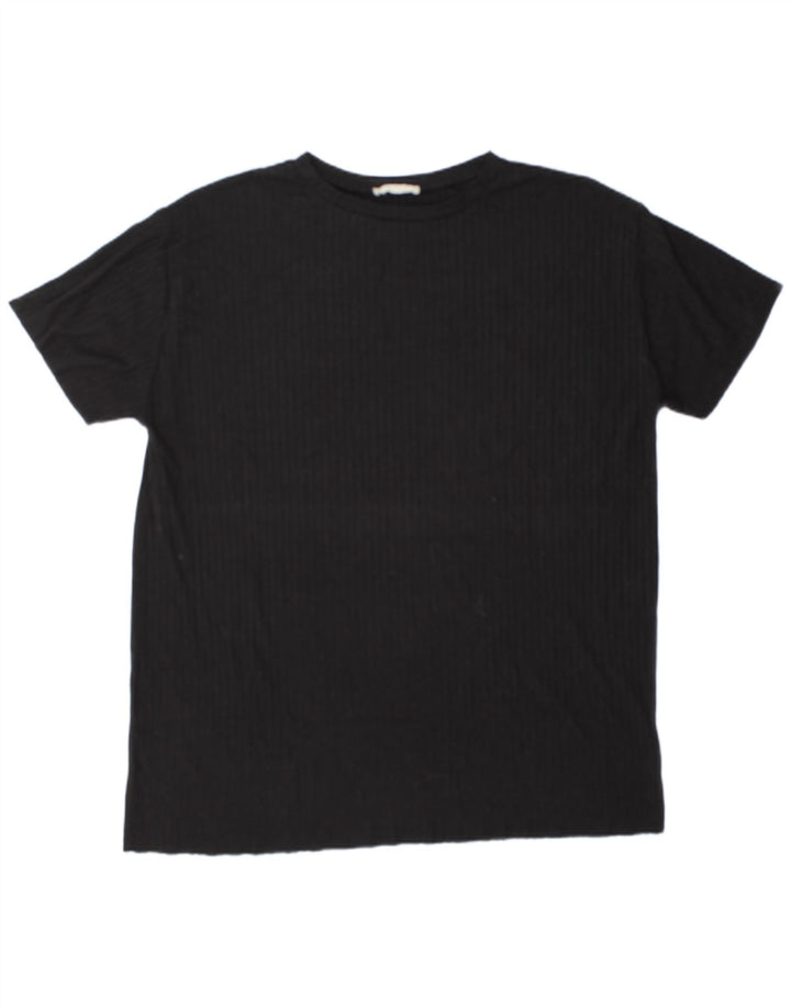 Zara Γυναικείο T-Shirt Top UK 14 Medium Black Polyester