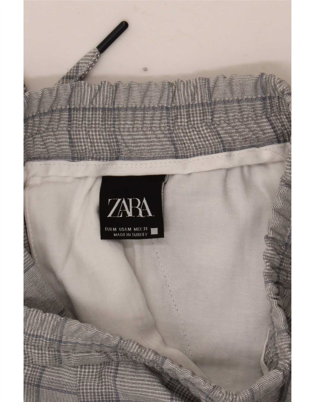 Zara Ανδρικό Slim Chino Παντελόνι Medium W31 L28 Grey Houndstooth