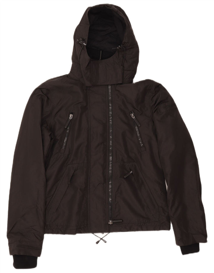 Superdry Γυναικείο Μπουφάν με κουκούλα αντιανεμικό UK 12 Medium Black