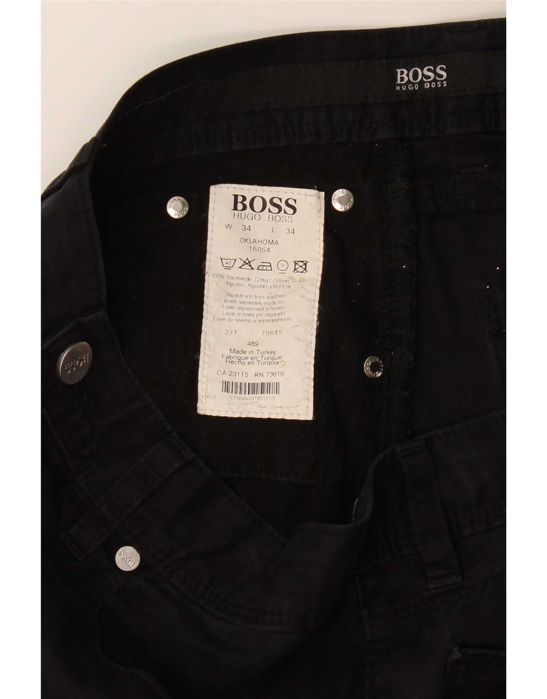 Ανδρικό τζιν ίσιο Hugo Boss W34 L34 Μαύρο βαμβακερό