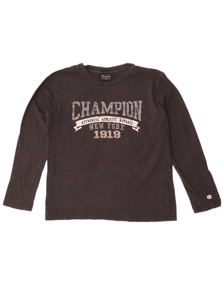 Champion Womens Oversized Graphic Top μακρυμάνικο UK 10 Small Black