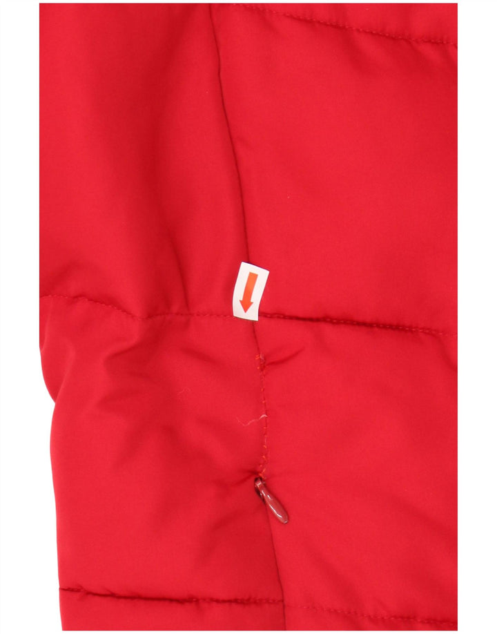 HOBBS Womens Hooded Padded Jacket UK 14 Large Red Polyester