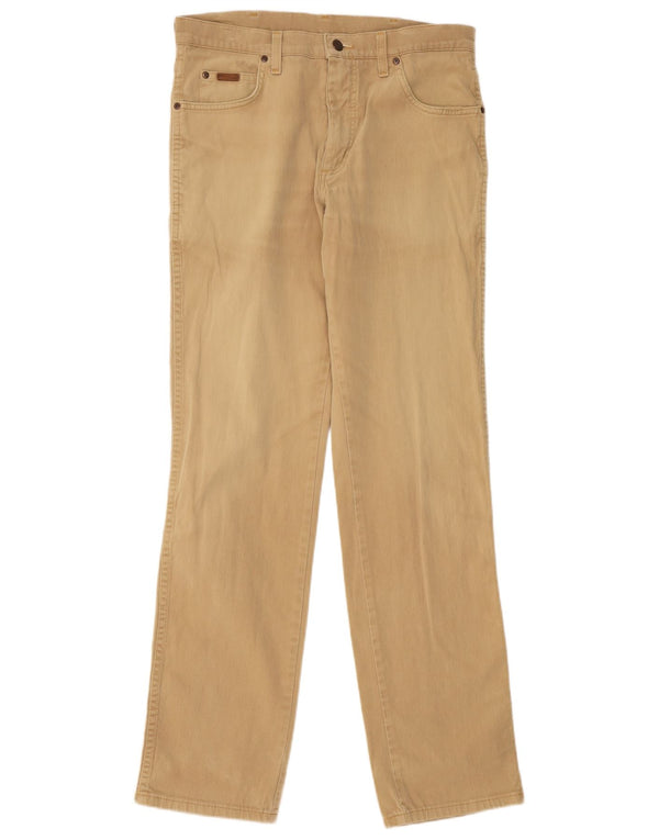 WRANGLER Ανδρικό Texas Stretch ίσιο casual παντελόνι W33 L34 μπεζ βαμβακερό
