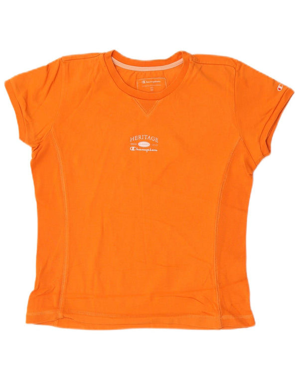 Champion Womens Heritage Classics T-Shirt Top 12 μεσαίου πορτοκαλί βαμβακερό