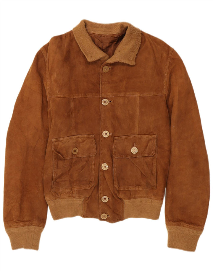 Ανδρικό Suede Jacket VINTAGE UK 36 Small Brown