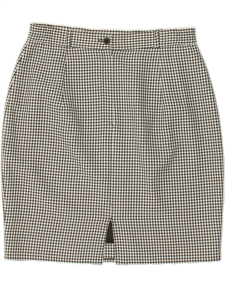 VINTAGE Womens High Waist Pencil Skirt UK 18 XL W30 Grey Gingham Polyester Vintage Vintage and Second-Hand Vintage from Messina Hembry 