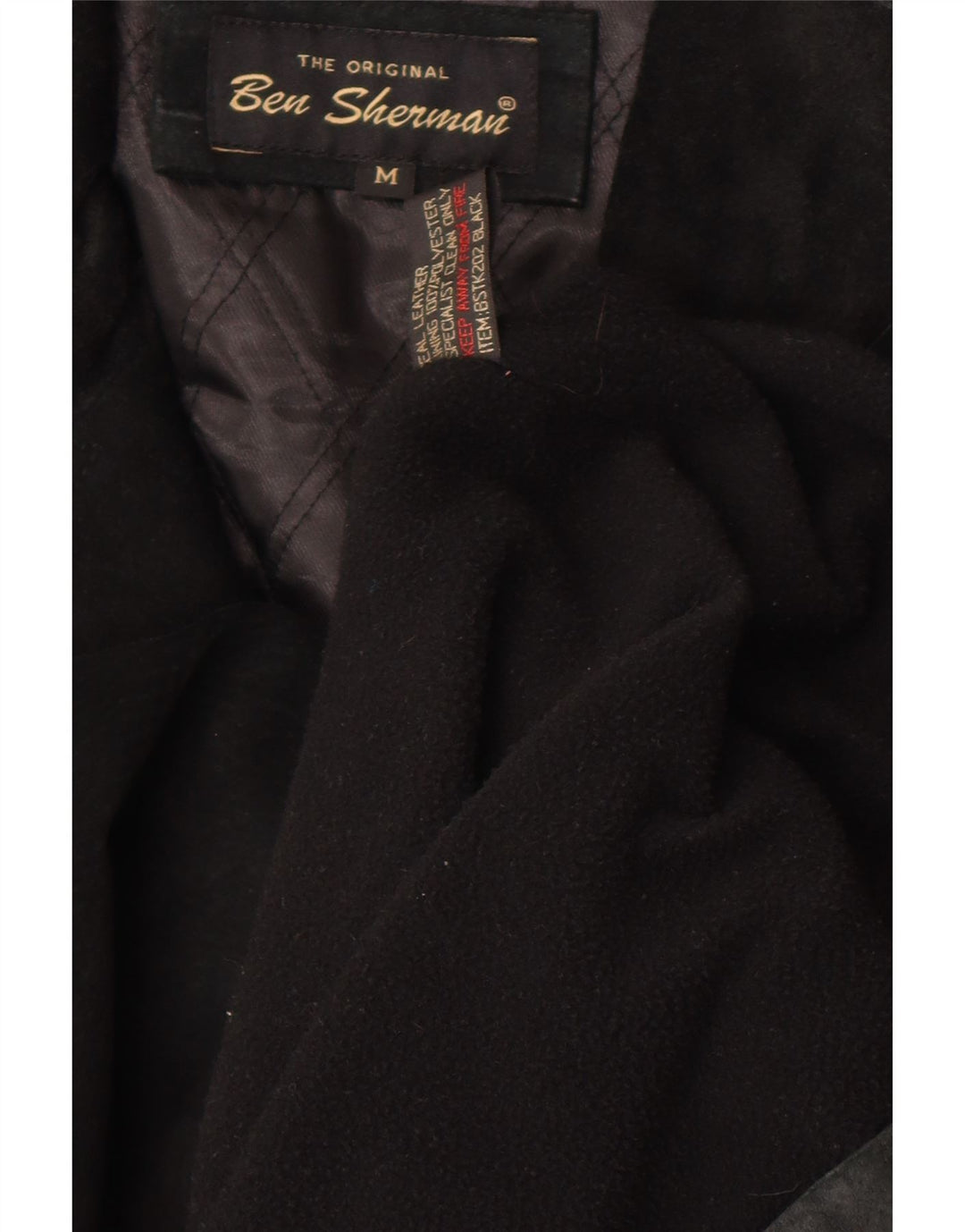 Ben Sherman Ανδρικό Suede Windbreaker Coat UK 38 Medium Black Leather