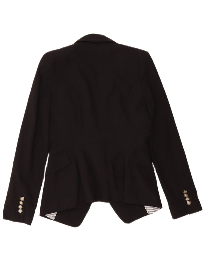 ZARA Γυναικείο Μπουφάν 1 Κουμπί Blazer UK 10 Small Black Polyester