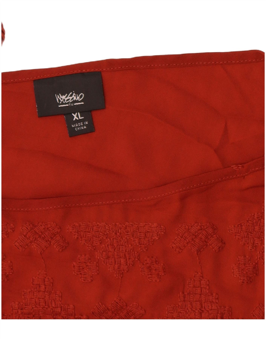 MOSSIMO Γυναικεία μπλούζα με ρόπαλο τοπ UK 18 XL Maroon γεωμετρικός πολυεστέρας