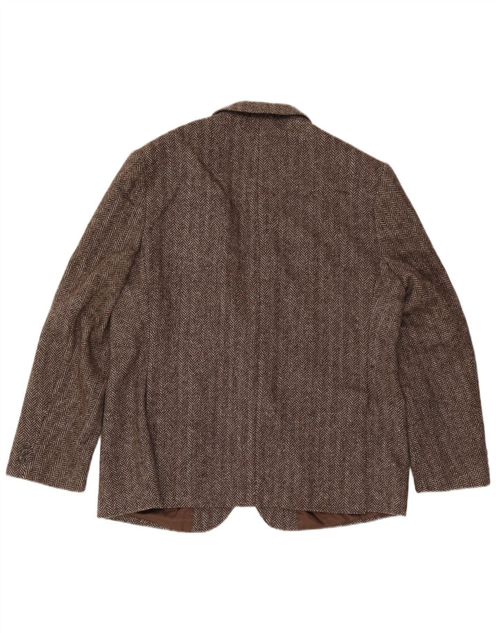 Four Seasons Ανδρικό μπουφάν blazer UK 48 4XL Καφέ μαλλί ψαροκόκαλο