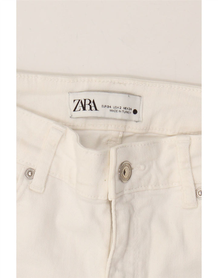 ZARA Womens Bootcut Jeans EU 34 2XS W24 L29 White Cotton Vintage Zara and Second-Hand Zara from Messina Hembry 