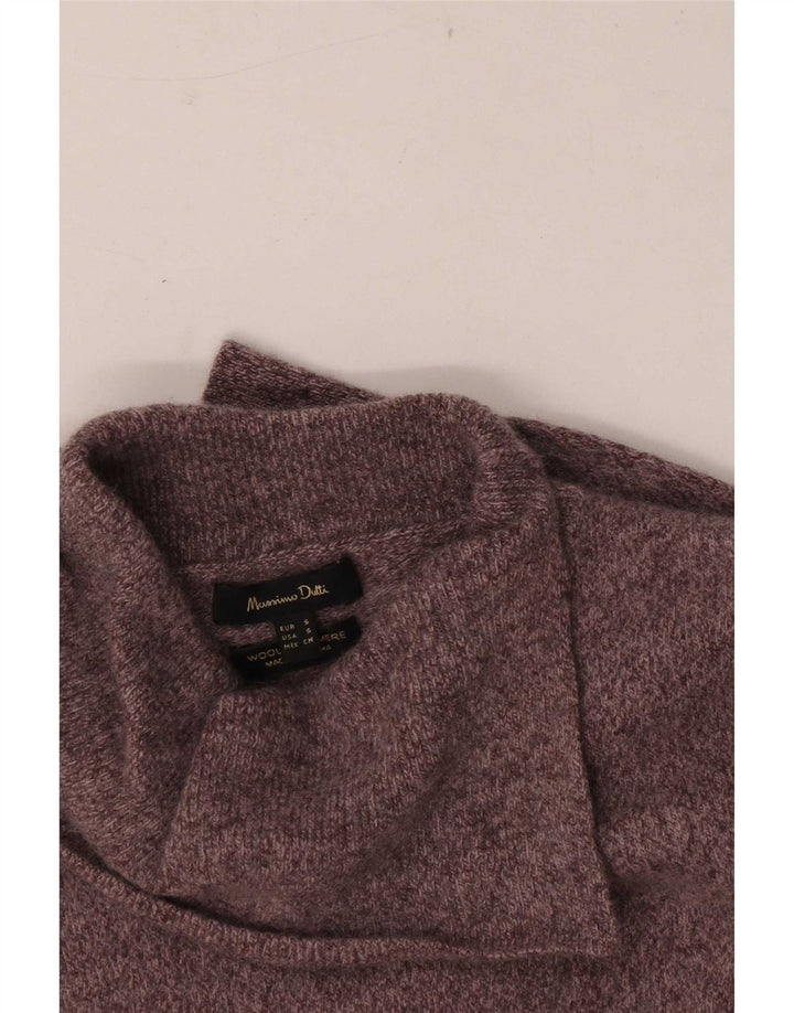 Massimo Dutti γυναικείο πουλόβερ με ρολό λαιμόκοψη UK 10 Small Brown Flecked