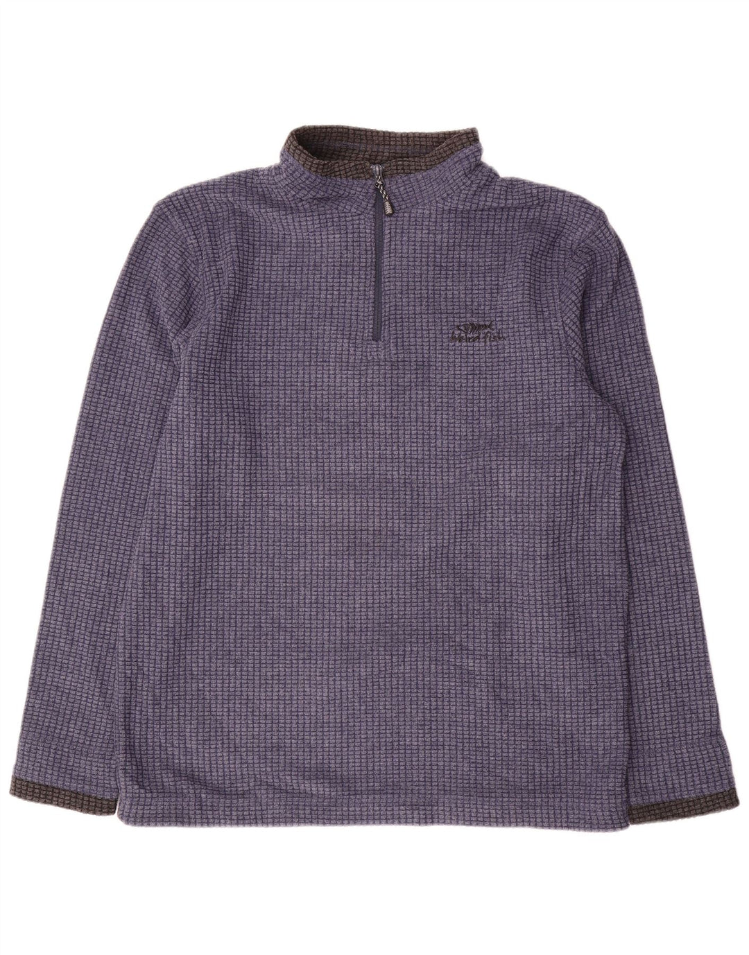 Weird Fish Mens Zip Fleece Jumper Large Blue Colorblock Πολυεστέρας