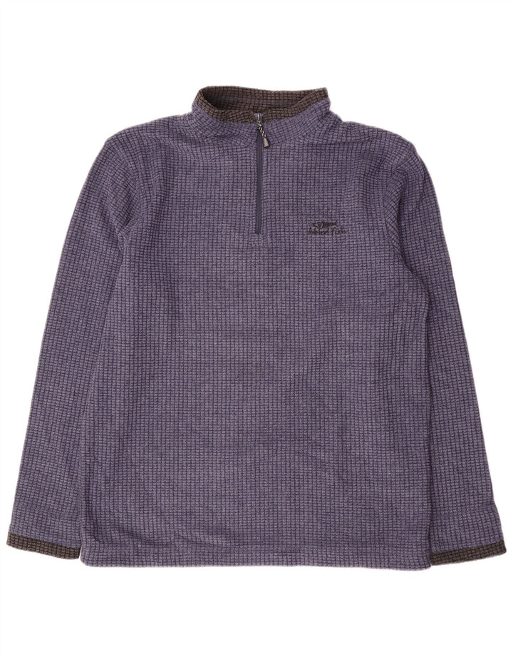 Weird Fish Mens Zip Fleece Jumper Large Blue Colorblock Πολυεστέρας