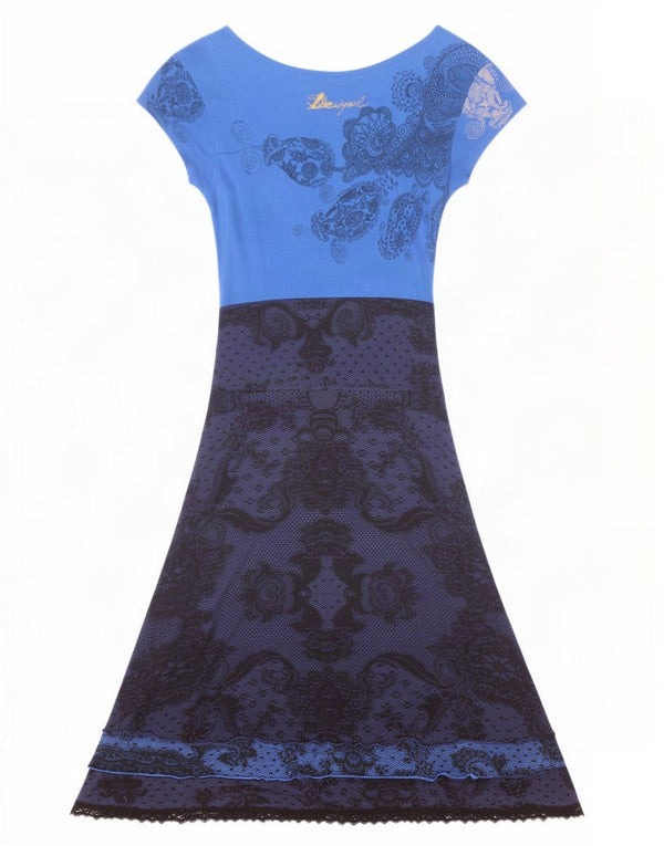 Desigual Γυναικείο φόρεμα A-Line UK 4 XS Blue Paisley Viscose