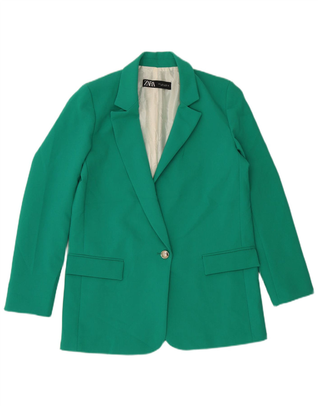 Zara Γυναικείο Μπουφάν σακάκι με 1 κουμπί UK 10 Small Green