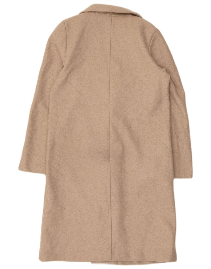 Zara Γυναικείο Ανοιχτό Παλτό UK 14 Medium Beige Polyester