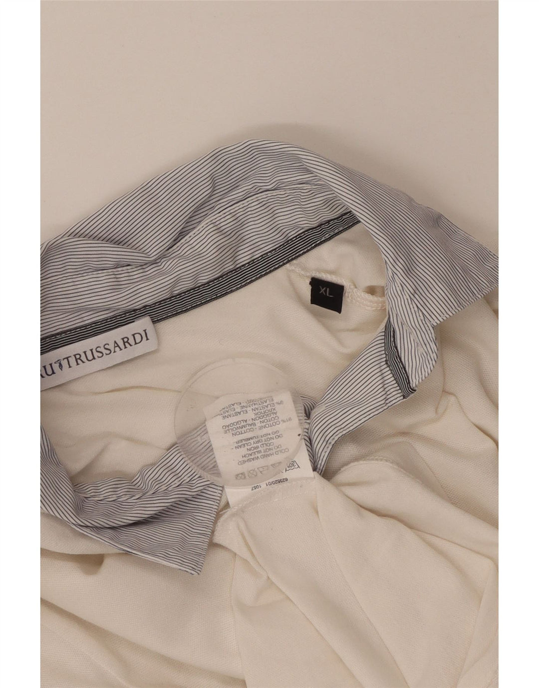 TRUSSARDI Γυναικείο μακρυμάνικο μπλουζάκι ράγκμπι πόλο UK 18 XL λευκό βαμβακερό