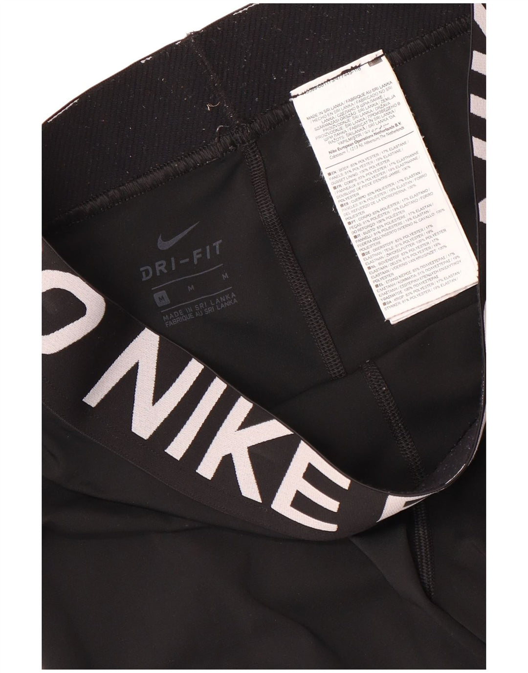 Γυναικεία Nike Dri Fit Graphic Capri leggings UK 12 Medium Black Polyester